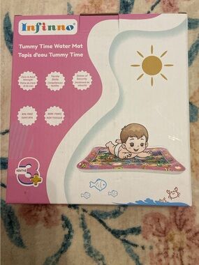 Pink Tummy Time Water Mat - Baby Floor Play Mat